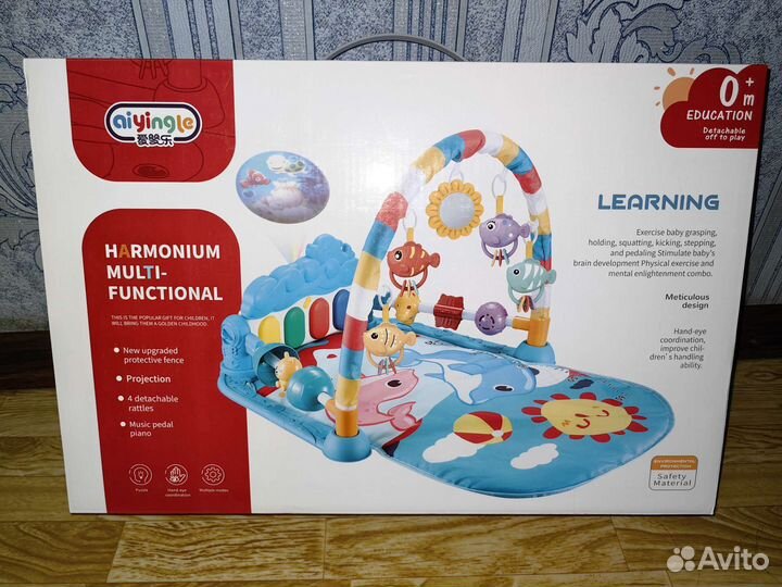 Развивающий музыкальный коврик с пианино, новый