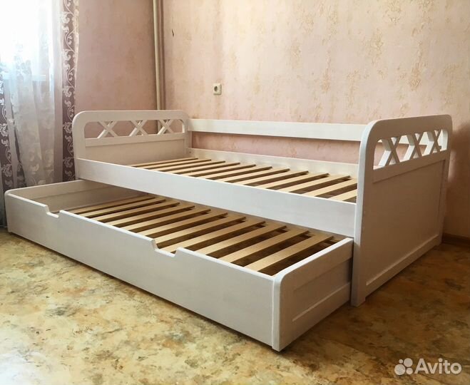 Детская кровать выдвижная из сосны