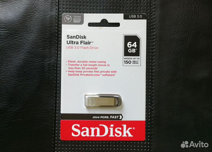 Флешка Sandisk 64 Гб с металлическим корпусом