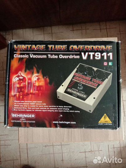 Behringer VT911 Overdrive педаль для гитары и баса