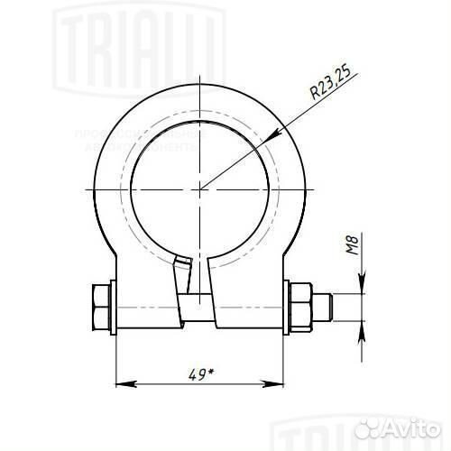 Хомут глушителя кольцевой 48мм eclp 48