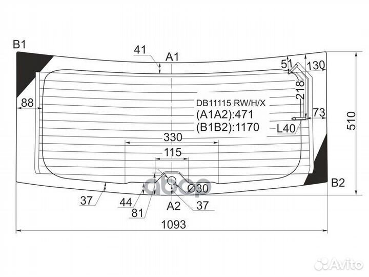 Стекло заднее с обогревом dodge caliber 06-11 D