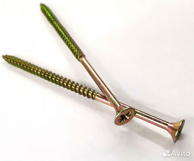 Саморезы 5х100 универсальные желтые, потай, Pz