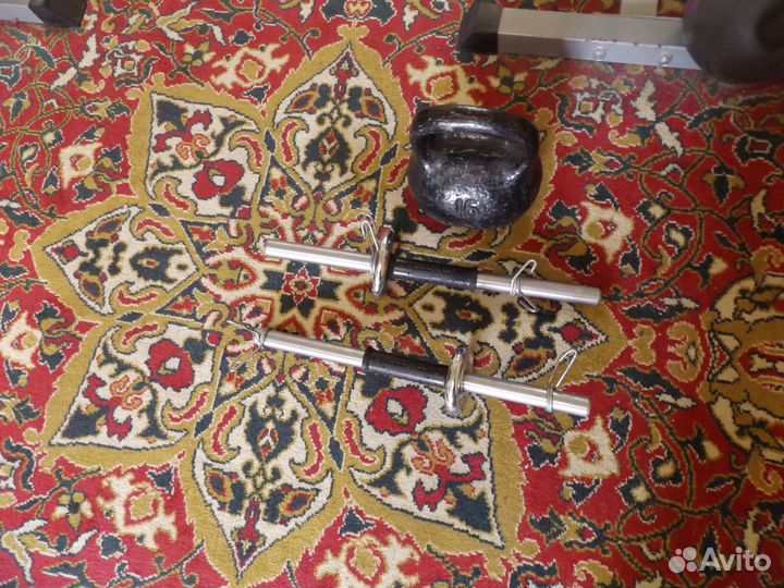 Продам гирю 16 кг,грифы гантельные 25мм,блины 31мм