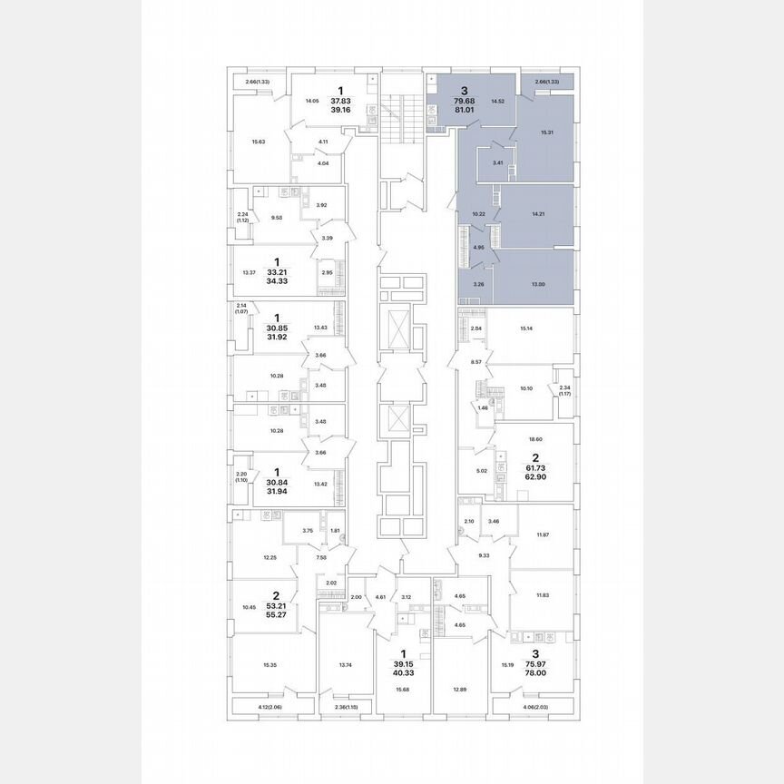 3-к. квартира, 81 м², 10/12 эт.