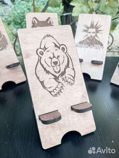 Король и шут подставки для телефона деревянные