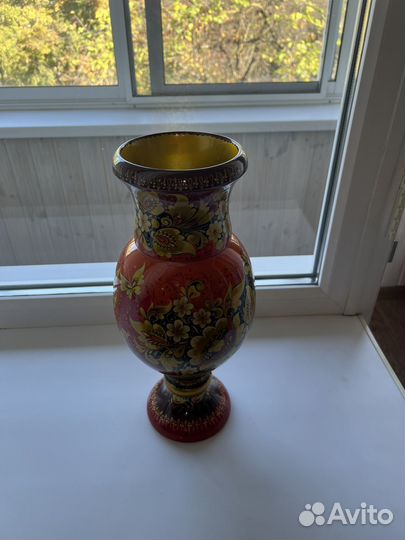 Ваза деревянная хохлома