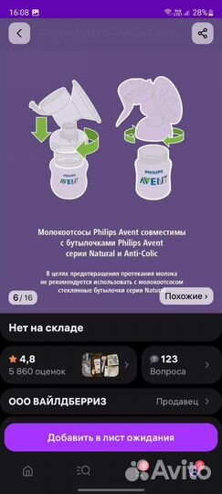 Молокоотсос medela ручной