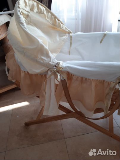 Детская люлька колыбель плетеная Италия