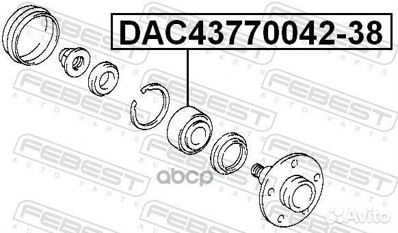 Подшипник ступичный DAC43770042-38 Febest