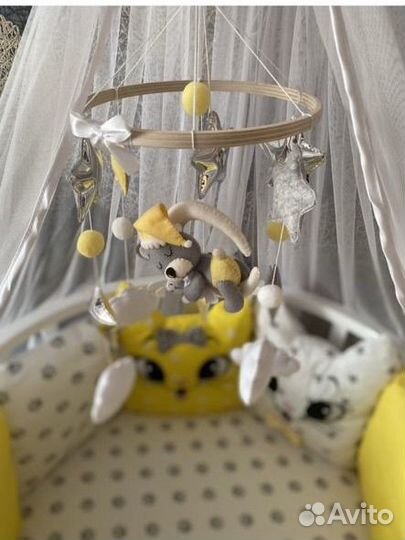 Детская кроватка трансформер с маятником