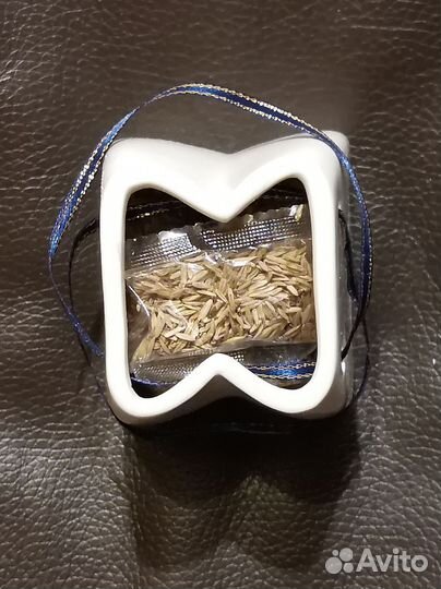 Кашпо керамическое сувенир сумка Растущая травка