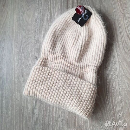 Теплая новая Шапка бини (с бирками) Кремовый цвет