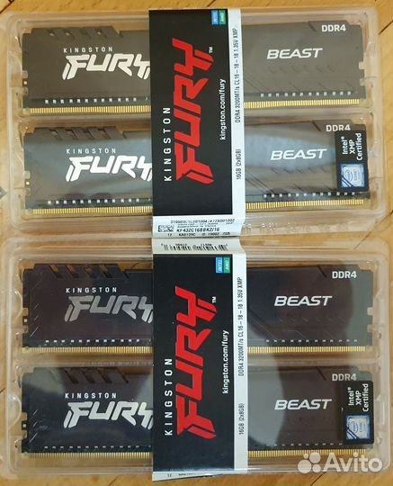 Kingston fury Beast Black KF432C16BBK2/16 16 гб
