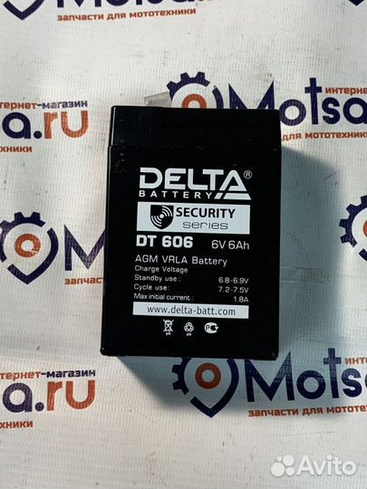 Аккумулятор герметичный 6В 6Ач delta DT606 AGM (70