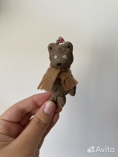 Ватная елочная игрушка медведь