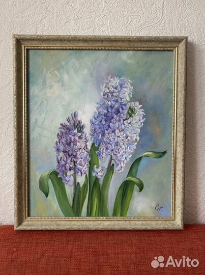 Картина маслом гиацинт