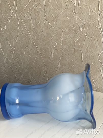 Ваза голубое стекло СССР