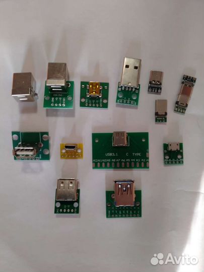 Type c / mini /micro usb штекерный разъём на плате