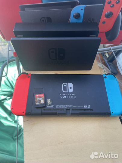 Nintendo switch rev 2 с играми + карта памяти