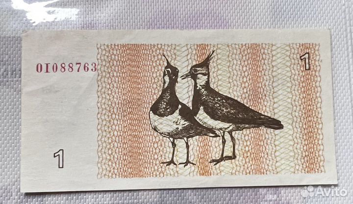 Литовская купюра 1 талон 1992 год