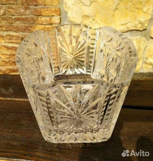 Ваза хрусталь глубокая салатница СССР