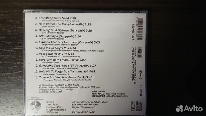 CD-R Timecode - Dancing On A Highway (редкость)