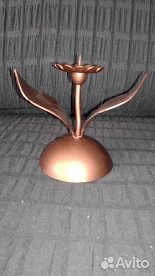 Подсвечник металлический : цветок сссср