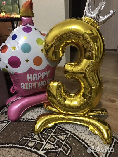 Надувные шары тройка