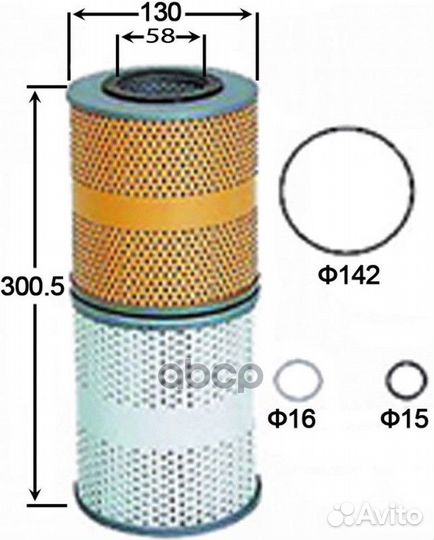 Фильтр масляный mitsubishi fuso OE23359SET OE23