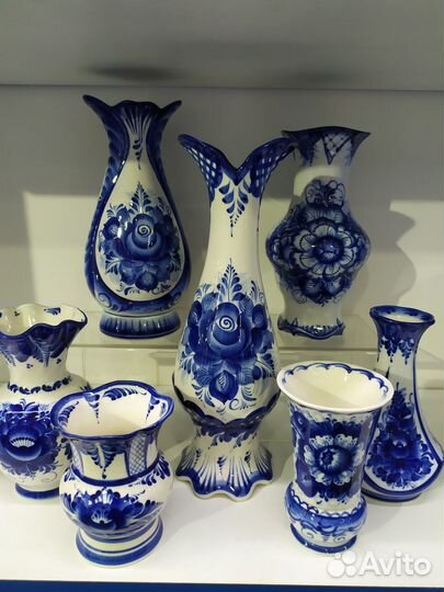 Ваза для цветов Гжель