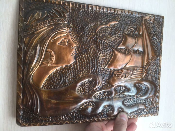 Чеканное панно СССР «Море» 1980