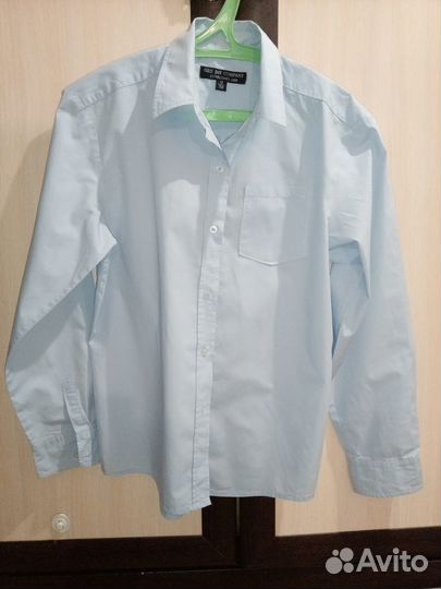 Рубашка школьная голубая р.158