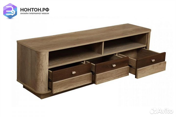 Тумба под тв с 3-мя ящиками Фантазия дуб каньон