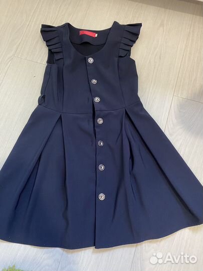 Школьный сарафан 134 140 синий
