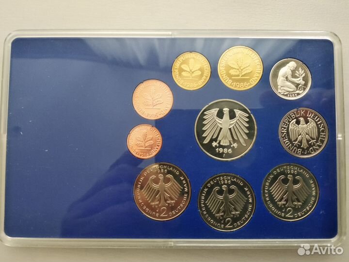 Официальный набор монет фрг 1986 год
