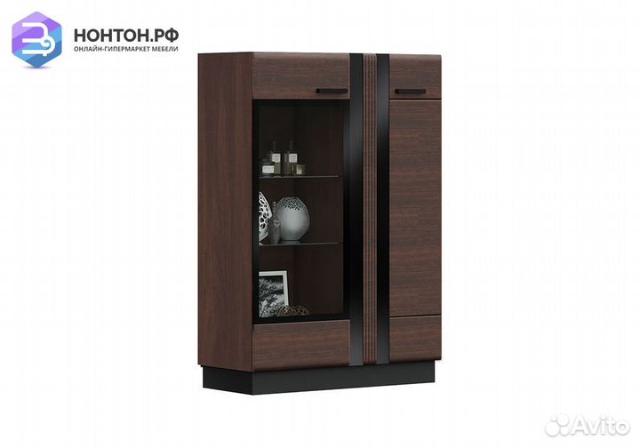 Витрина низкая Магнолия дерево / орех