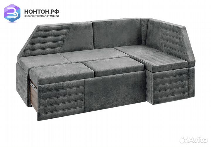 Диван кухонный Лондон дуб сонома трюфель / велюр с