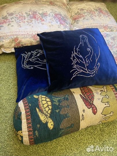Коврики лоскутные и подушки для дачи