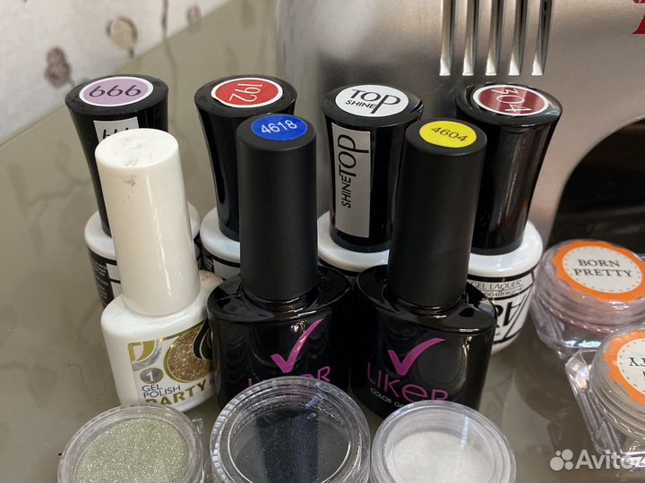 Набор для маникюра с лампой бу