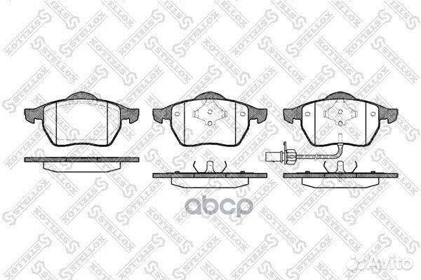Колодки диск. п. с антискрип. пл. vw перед Stellox