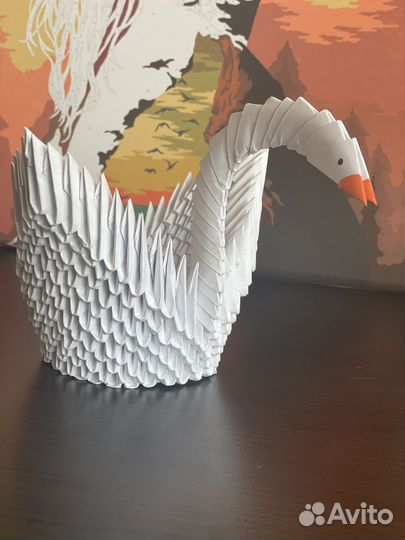 Лебедь, модульное оригами