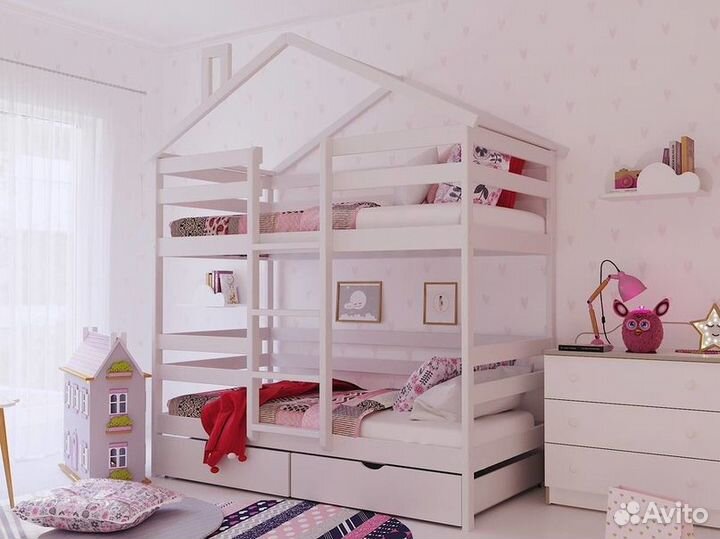 Кровать Эко-12 Домик Н с матрасом