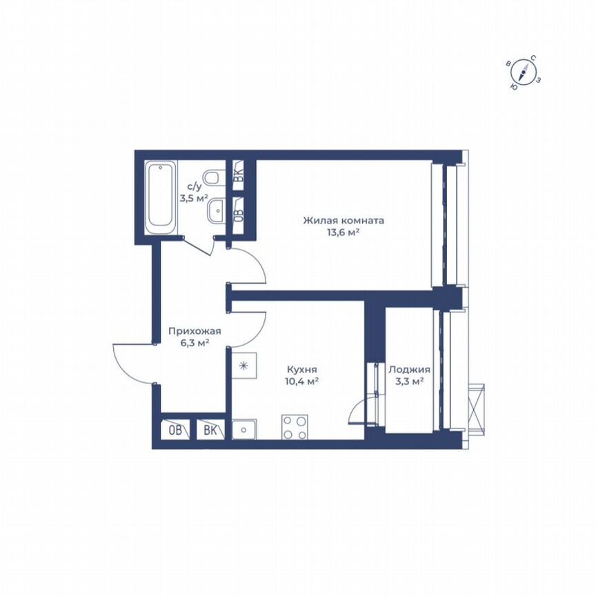1-к. квартира, 35,5 м², 2/11 эт.