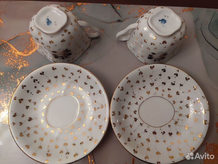 Чайные пары лфз Золотой Набор посуды зик