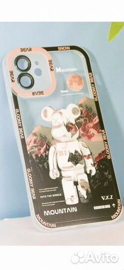 Чехлы на iPhone 12 robot bear мишки