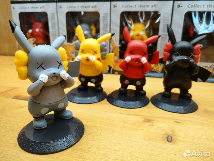 Kaws Pokemon Pikachu 4шт Покемон Пиаяу