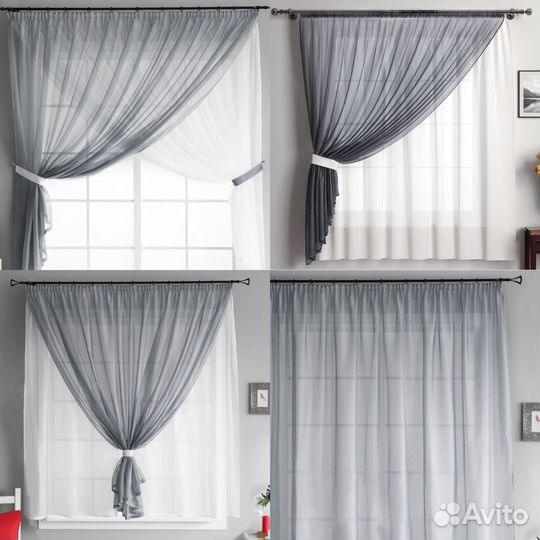 Шторы для кухни короткие новые
