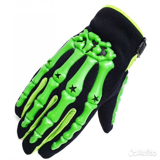 Мото перчатки Pro-Biker CE-04 (черно-зеленые)