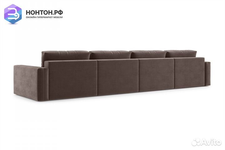 Диван прямой тик-так Монарх коричневый